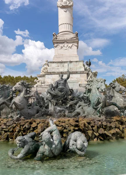 Esplanade Des Quinconces Bordeaux Daki Girondins Anıtı Nın Çeşmesi Fransa — Stok fotoğraf
