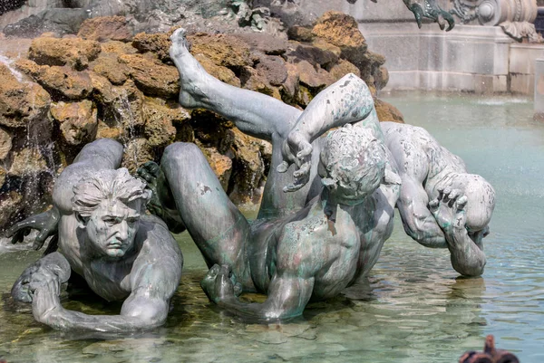 Esplanade Des Quinconces Fuente Del Monumento Las Girondinas Burdeos Francia — Foto de Stock