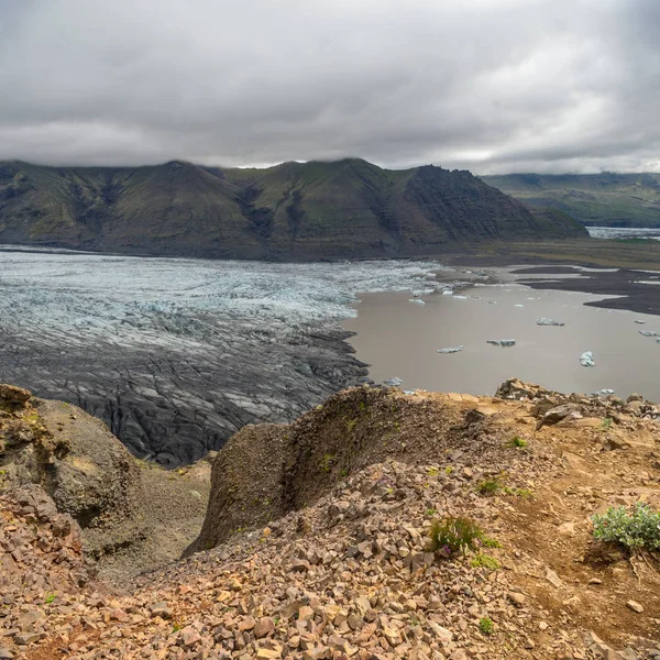 Ledovec Svinafellsjokull Část Ledovce Vatnajokull Národní Park Skaftafel Islandu — Stock fotografie