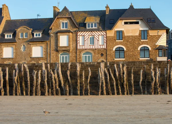 Malo Francia Septiembre 2018 Playa Sol Tarde Edificios Largo Del —  Fotos de Stock