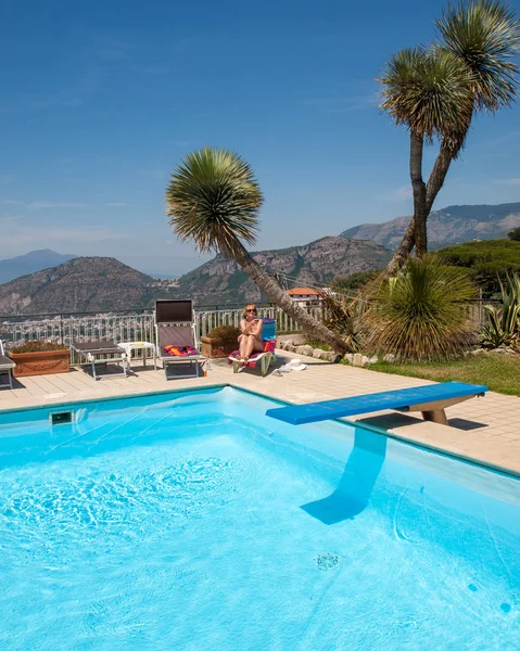 Sant Agnello Italië Juni 2017 Zwembad Aan Amalfi Kust Met — Stockfoto