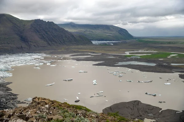 Geleira Svinafellsjokull Parte Glaciar Vatnajokull Parque Nacional Skaftafel Islândia — Fotografia de Stock