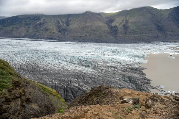Geleira Svinafellsjokull Parte Glaciar Vatnajokull Parque Nacional Skaftafel Islândia — Fotografia de Stock