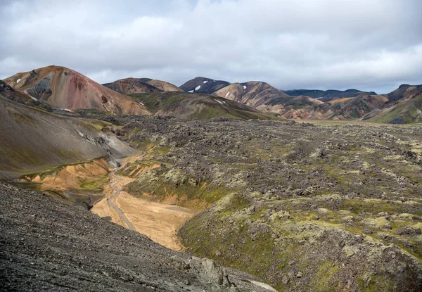 Vulkanikus Hegyek Landmannalaugar Fjallabak Természetvédelmi Terület Izland — Stock Fotó