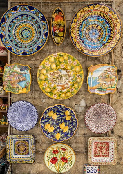 Ravello Italia Giugno 2017 Negozio Ceramiche Nella Piazza Principale Ravello — Foto Stock