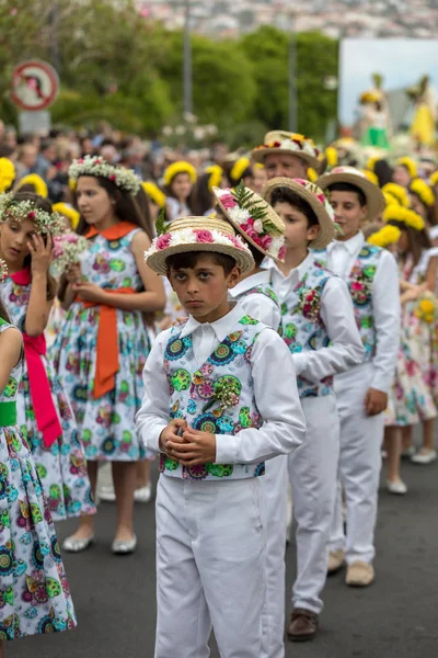 Funchal Madery Portugalia Kwietnia 2018 Coroczna Parada Madera Flower Festival — Zdjęcie stockowe