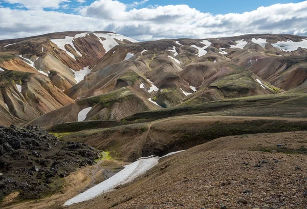 Ηφαίστεια Βουνά Landmannalaugar Fjallabak Nature Reserve Ισλανδία — Φωτογραφία Αρχείου