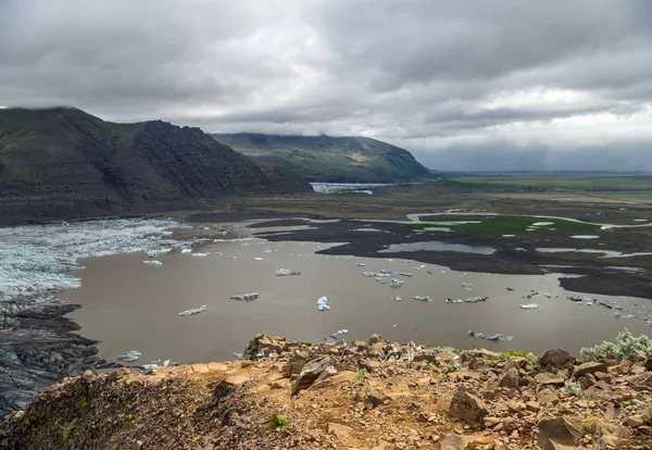 Ледник Svinafellsjokull Часть Ледника Vatnajokull Скафтафель Национальный Парк Исландии — стоковое фото