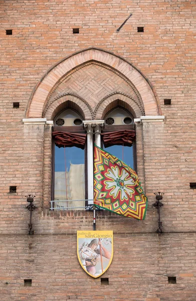 Ferrara Italia Junio 2017 Banderas Distintivos Del Palio Palio San —  Fotos de Stock