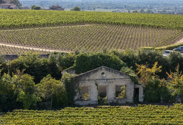 フランスのボルドー近郊のサン エミリオンの町で有名なフランスのブドウ畑 サンテミリオンはボルドーの主要な赤ワイン産地の1つで 非常に人気のある観光地です — ストック写真