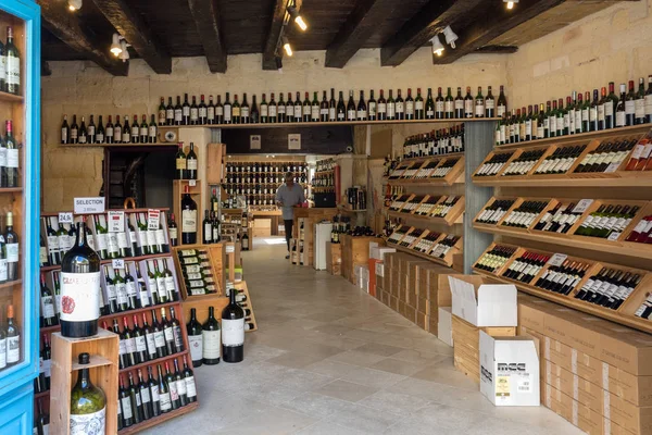 Saint Emilion Francia Septiembre 2018 Interior Una Tienda Vinos Saint — Foto de Stock