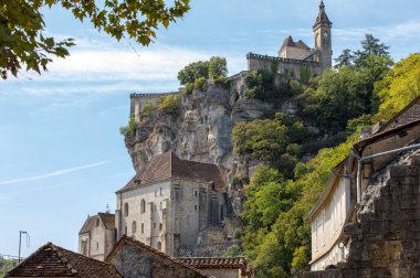 Rocamadour, Piskoposluk şehri ve Kutsal Bakire Meryem, Lot, Midi-Pyrenees, Fransa 'nın kutsal mabedi