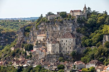 Rocamadour, Piskoposluk şehri ve Kutsal Bakire Meryem, Lot, Midi-Pyrenees, Fransa 'nın kutsal mabedi