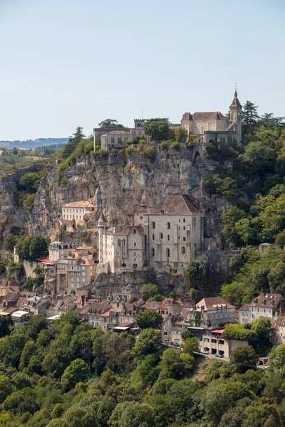 Poutní Město Rocamadour Episkopální Město Svatyně Panny Marie Lot Midi — Stock fotografie