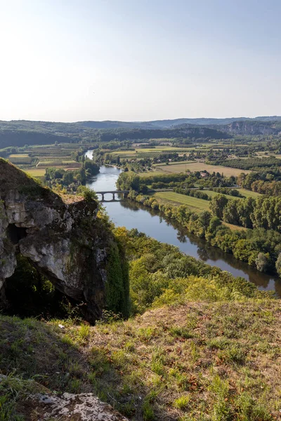 Άποψη Του Ποταμού Dordogne Και Της Κοιλάδας Dordogne Από Τείχη — Φωτογραφία Αρχείου
