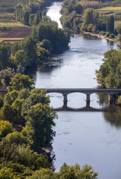 Dordogne Nehri Dordogne Vadisi Nin Manzarası Eski Domme Dordogne Fransa — Stok fotoğraf