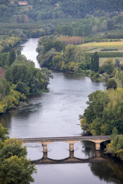 Blick Auf Den Fluss Dordogne Und Das Dordogne Tal Von — Stockfoto