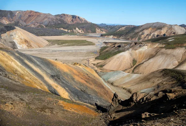 Wulkaniczne Góry Landmannalaugar Rezerwacie Przyrody Fjallabak Islandia — Zdjęcie stockowe