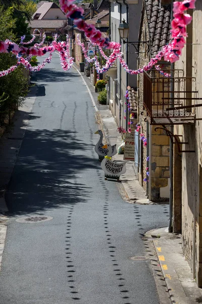 Saint Cyprien Francia Septiembre 2018 Coloridas Decoraciones Callejeras Durante Verano — Foto de Stock