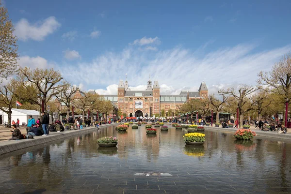 Amsterdam Países Bajos Abril 2017 Museo Nacional Del Rijksmuseum Con —  Fotos de Stock