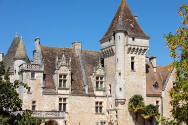 Milandes, Fransa-4 Eylül 2018: Chateau des Milandes, Dordogne bir kale, yirminci yüzyılın altmışlı için kırklı gelen Josephine Baker aitti. Aquitaine, Fransa