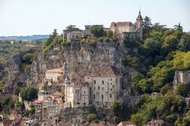 Rocamadour, Piskoposluk şehri ve Kutsal Bakire Meryem, Lot, Midi-Pyrenees, Fransa 'nın kutsal mabedi