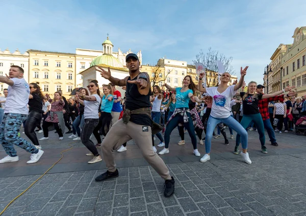Cracovia Polonia Maerch 2019 Giornata Internazionale Del Flashmob Rueda Casino — Foto Stock