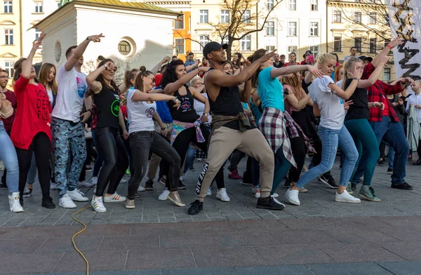 Cracow Poland Maerch 2019 International Flashmob Day Rueda Casino Several — Stock Photo, Image