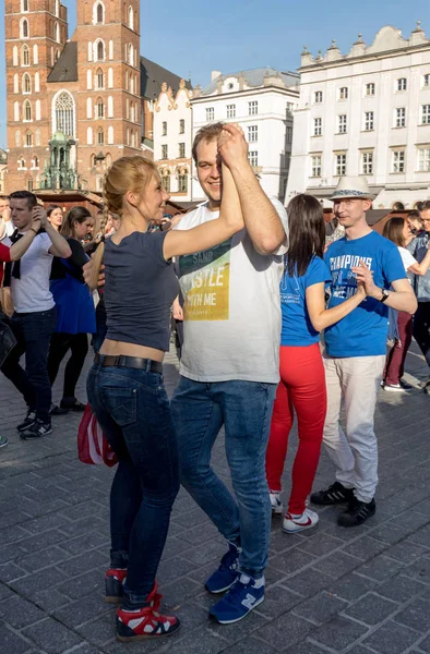 Cracovia Polonia Maerch 2019 Giornata Internazionale Del Flashmob Rueda Casino — Foto Stock