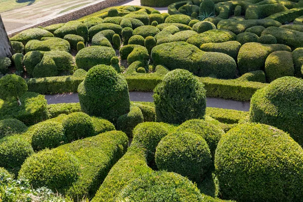 フランスのドルドーニュ地方のジャルダン マルケイ サック城の庭園でのトピアリー — ストック写真