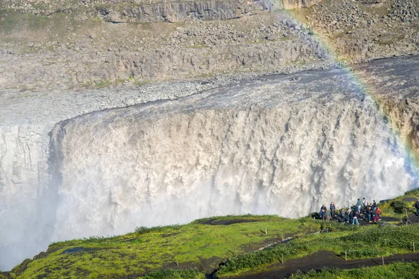 Dettifoss Islândia Julho 2017 Dettifoss Cachoeira Mais Poderosa Islândia Ele — Fotografia de Stock