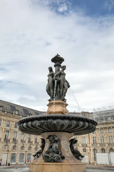 Bordeaux France Septembre 2018 Fontaine Des Trois Grâces Place Bourse — Photo