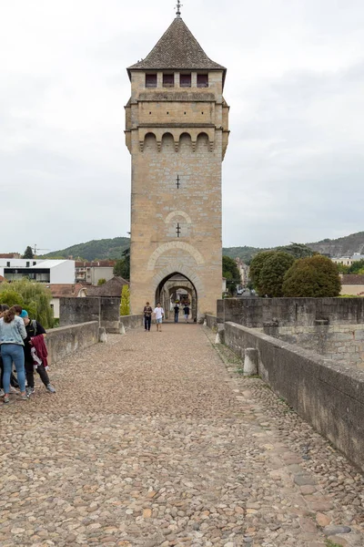 Cahors France September 2018 Der Mittelalterliche Pont Valentre Über Dem — Stockfoto
