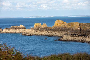 Cancale 'de Pointe du Grouin. Emerald Sahili, Brittany, Fransa , 