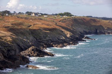 Cancale 'de Pointe du Grouin. Emerald Sahili, Brittany, Fransa , 