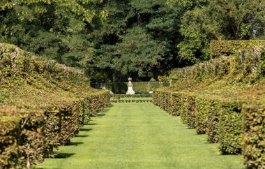 The picturesque Jardins du Manoir d Eyrignac in Dordogne. France  clipart