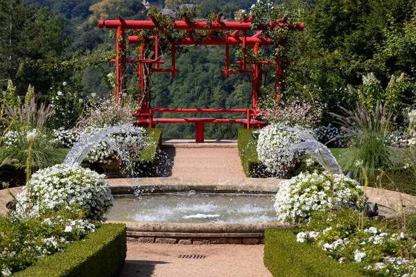 Weißer Garten Den Malerischen Jardins Manoir Eyrignac Der Dordogne Frankreich — Stockfoto