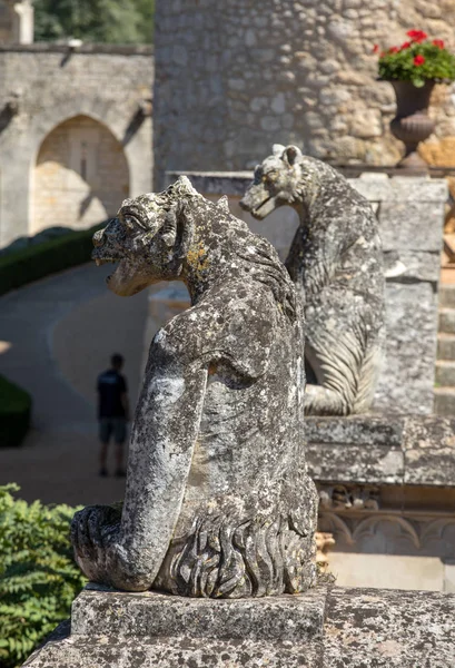 Milandes France Septembre 2018 Une Gargouille Dans Jardin Château Des — Photo