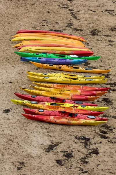Colorful Canoes Beach Saint Malo Brittany France — Stock Photo, Image