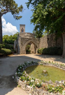 Ravello, İtalya - 16 Haziran 2017: Villa Rufolo Ravello, Bahçe. Amalfi Coast İtalya