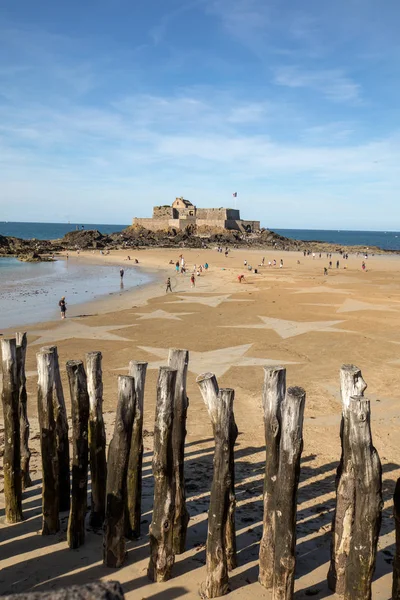 Saint Malo Frankrijk September 2018 Sterren Het Strand Van Saint — Stockfoto