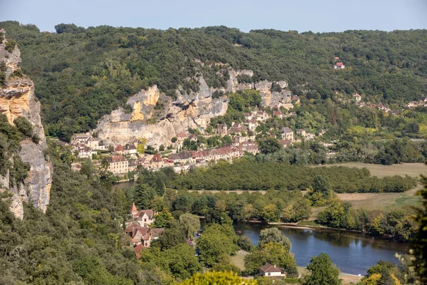 Roque Gageac Manzaralı Köy Dordogne Nehri Fransa — Stok fotoğraf