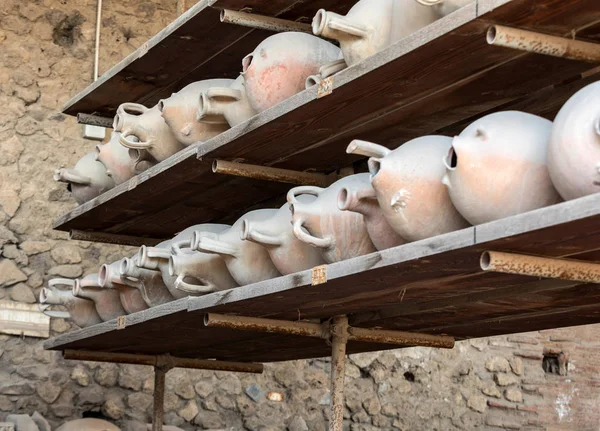 Vessels Pots Variety Artifacts Surviving Eruption Vesuvius Pompeii Have Been — Stock Photo, Image