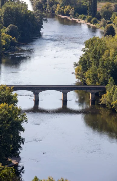 Dordogne Nehri Dordogne Vadisi Nin Manzarası Eski Domme Dordogne Fransa — Stok fotoğraf