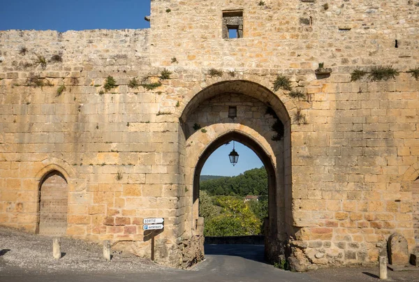 Porte Des Tours Porta Medievale Della Città Domme Dordogna Aquitania — Foto Stock