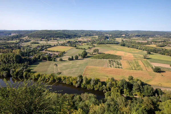 Pohled Údolí Dordogne Hradeb Starého Města Domme Dordogne Francie — Stock fotografie