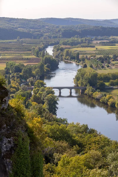 Uitzicht Dordogne Vallei Van Dordogne Vanaf Muren Van Oude Stad — Stockfoto