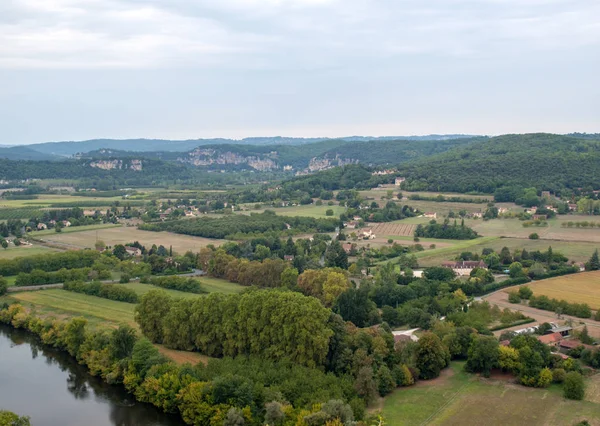 Dordogne Nehri Dordogne Vadisi Nin Manzarası Eski Domme Dordogne Fransa — Stok fotoğraf