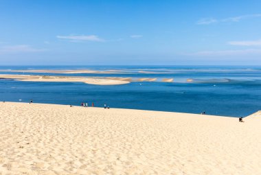 Dune of Pilat, France - September 10,2018: People on the Dune of Pilat, the tallest sand dune in Europe. La Teste-de-Buch, Arcachon Bay, Aquitaine, France  clipart