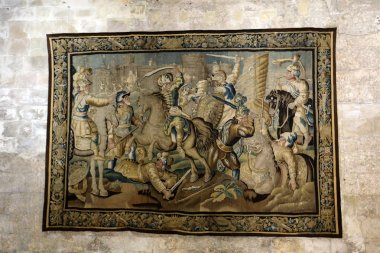 Arles, Fransa - 27 Haziran 2017: Saint-Trophime Katedrali Haritayı hayat Godefroy de Bouillon Kudüs, Arles, Fransa için görüntülenen 17 c Aubusson duvar halıları Galeri